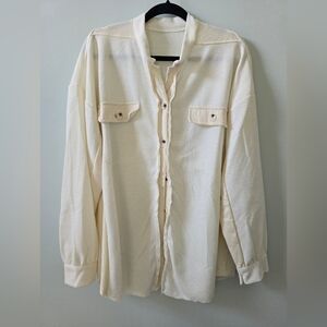 Cream Button-Up Shacket/Jacket